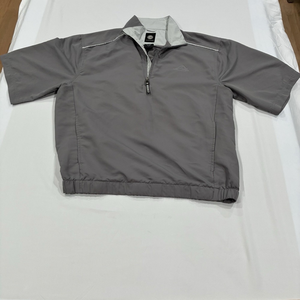 Level Wear Men's Rain Golf Windbreaker Pull Over Quarter Zip Short Sleeve Medium